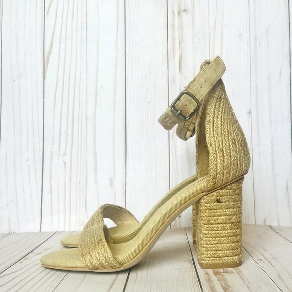 JEFFREY CAMPBELL x Revolve Rowboat Ankle Strap Woven Espadrille Sandal Heel 9.5 - Picture 2 of 8